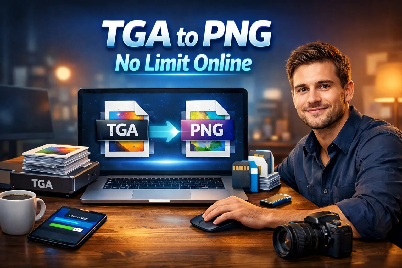 TGA to PNG no limit Online (free, fast & No Sign Up)