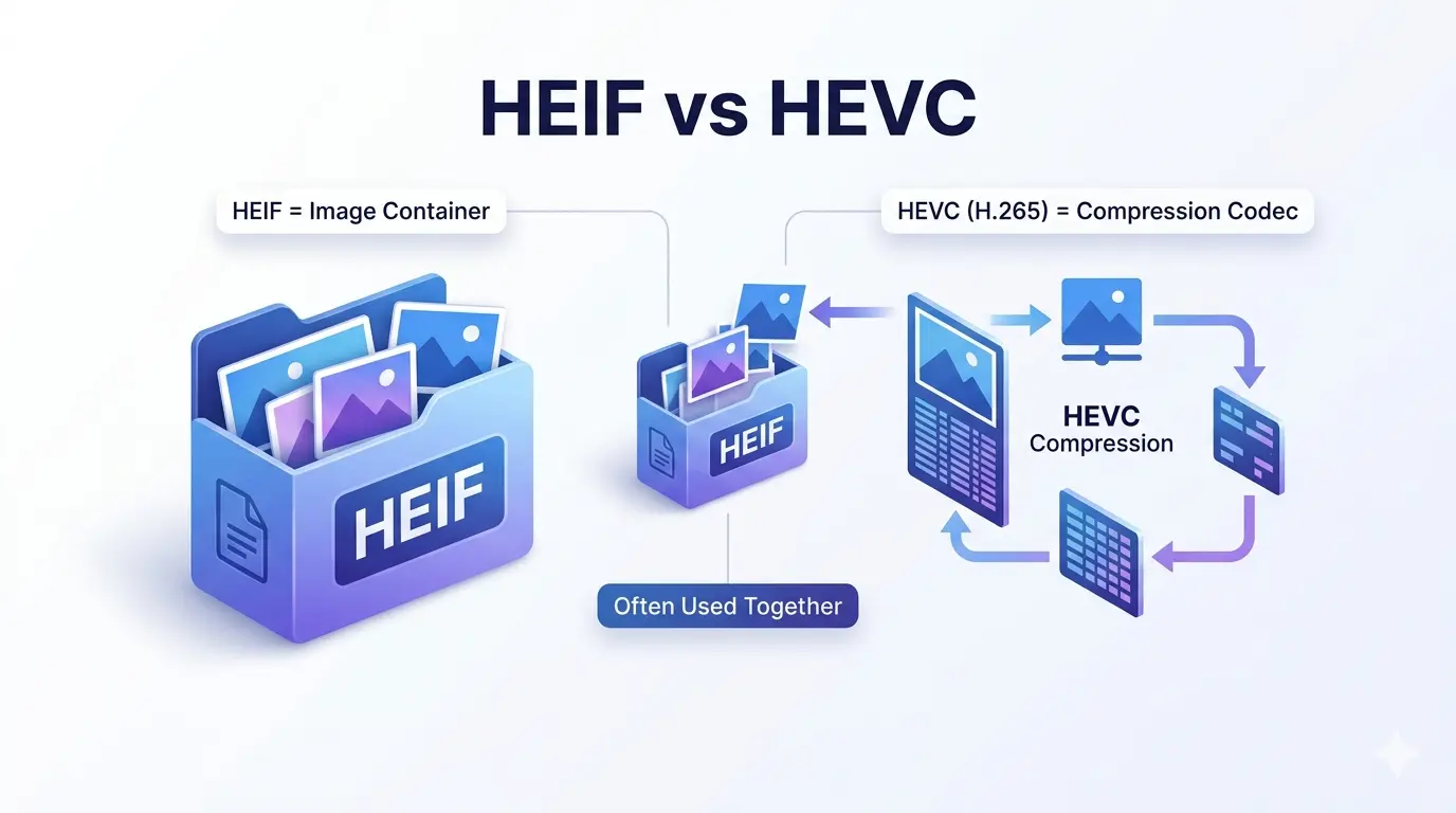 heif vs hevc, difference between heif and hevc, heif image format, hevc codec explained, heif vs hevc iphone photos, heif file vs hevc compression, what is heif format, what is hevc codec