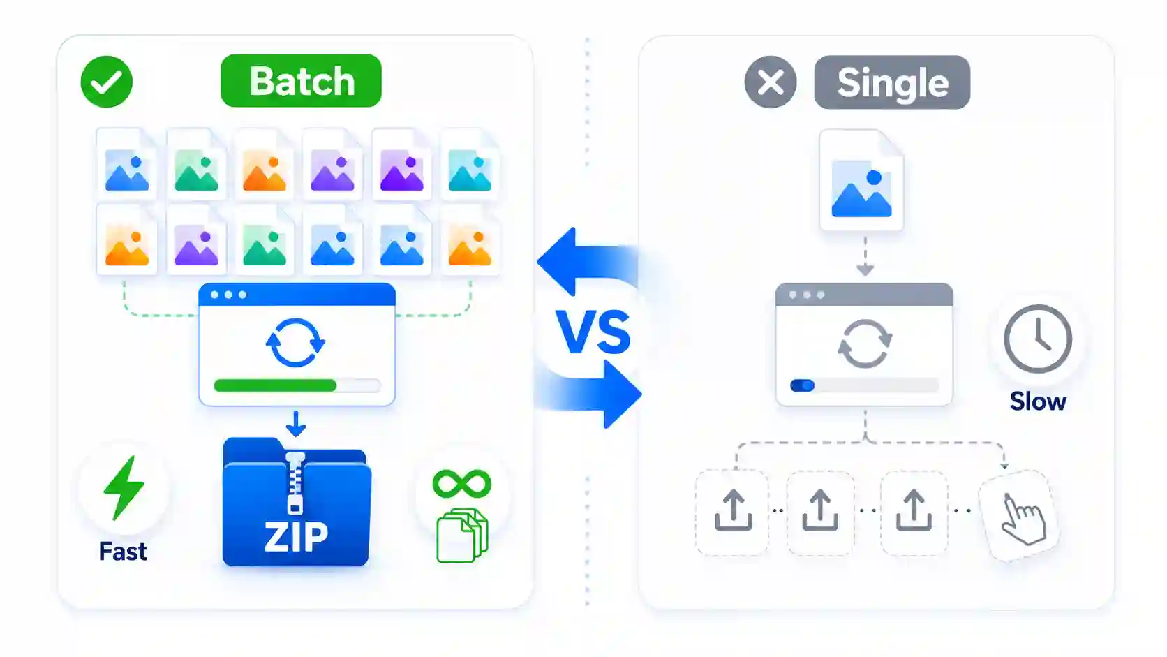Batch DPI converter for multiple files compared with a single file DPI converter