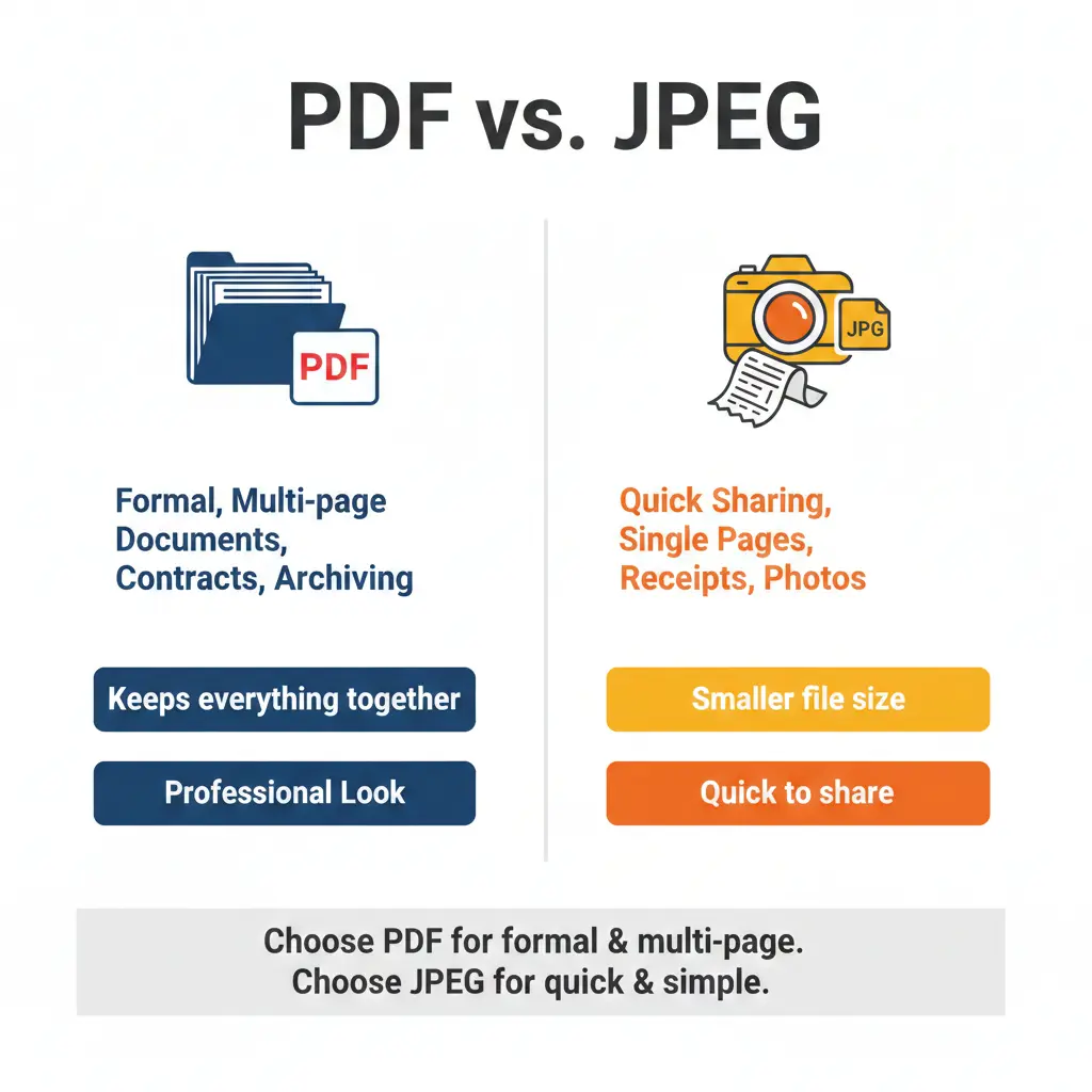 Should I Scan Documents as JPEG or PDF, JPG to PDF, Scan to JPEG on iPhone, Best format to scan documents for email