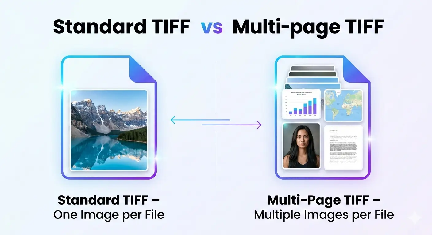 TIFF vs multi TIFF, difference between TIFF and multi TIFF, multi page TIFF vs single TIFF, what is multi TIFF file, TIFF multi page format, TIFF for scanning documents, multi TIFF for document storage, TIFF vs multi page image file, when to use multi TIF