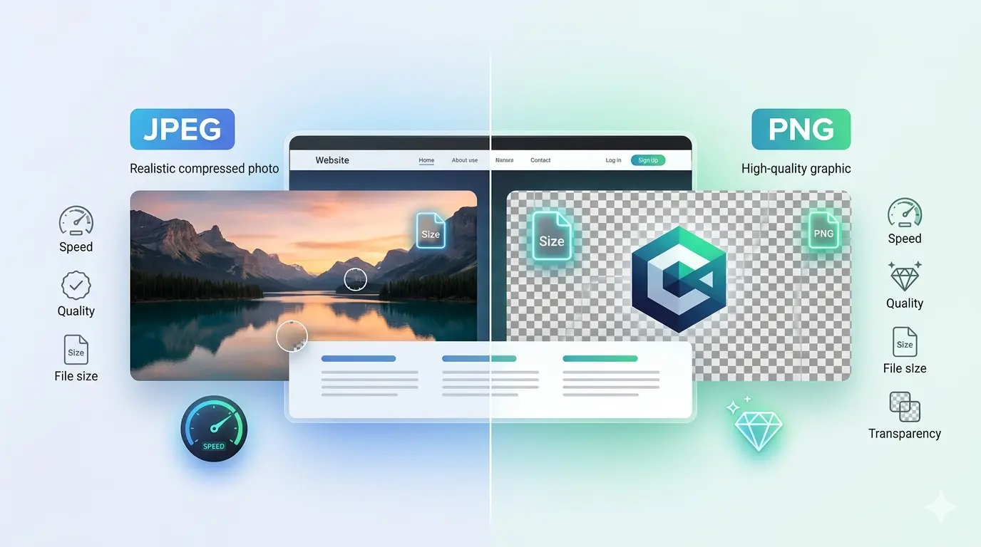jpeg vs png for website, png vs jpeg web performance, best image format for website, jpeg vs png speed comparison, png vs jpeg quality, website image optimization formats, jpeg or png for web design